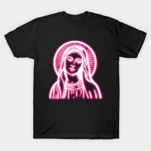 Pink Neon Virgin Mary T-Shirt